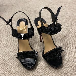 Christian Louboutin black studded sandal 40.5/10.5